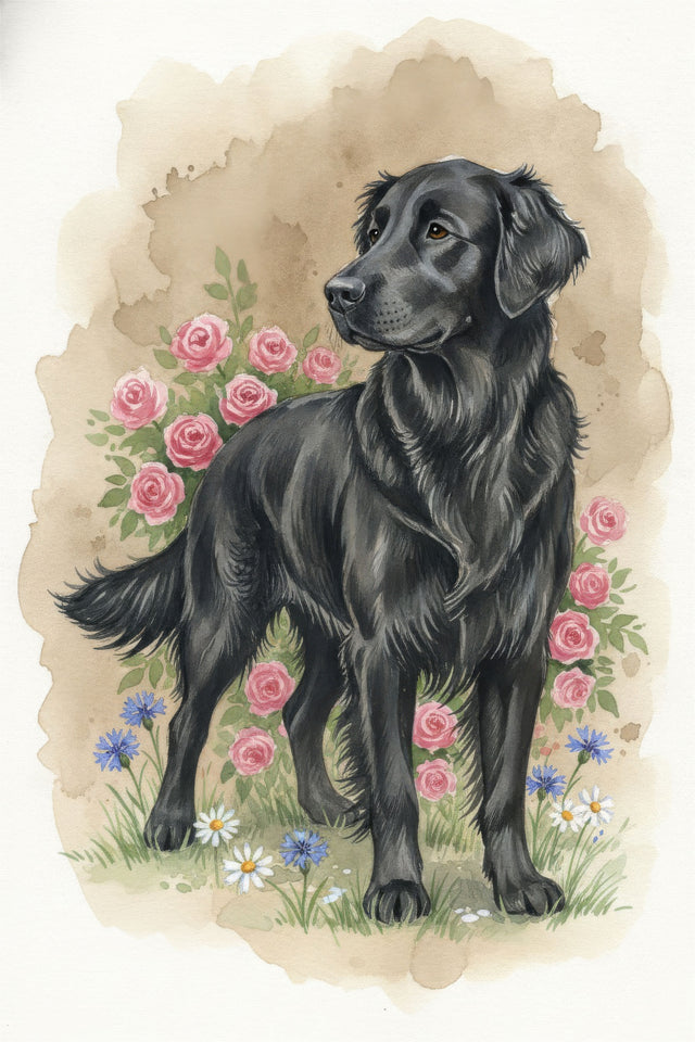 Golden Retriever watercolour portrait