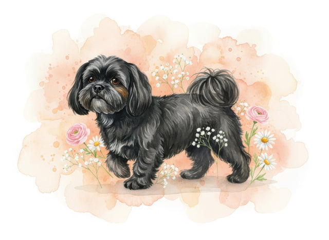Shih Tzu watercolour portrait