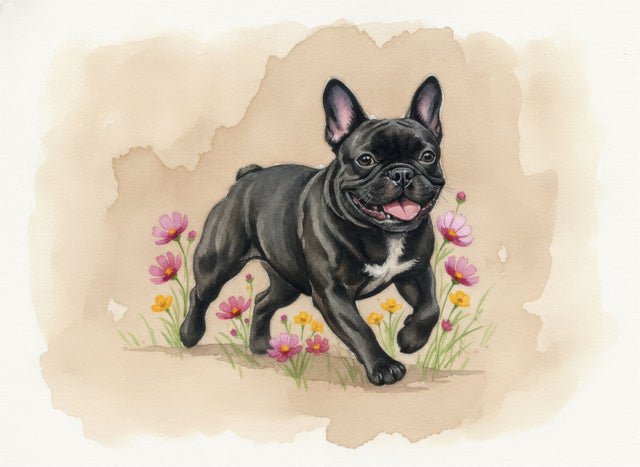 French Bulldog watercolour portrait
