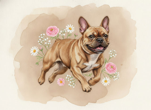 French Bulldog watercolour portrait
