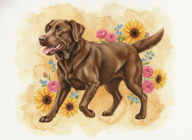Labrador watercolour portrait