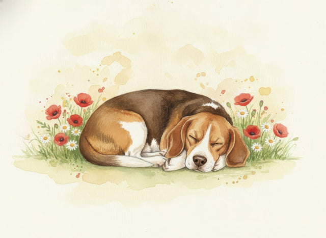 Beagle watercolour portrait