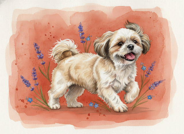 Shih Tzu watercolour portrait