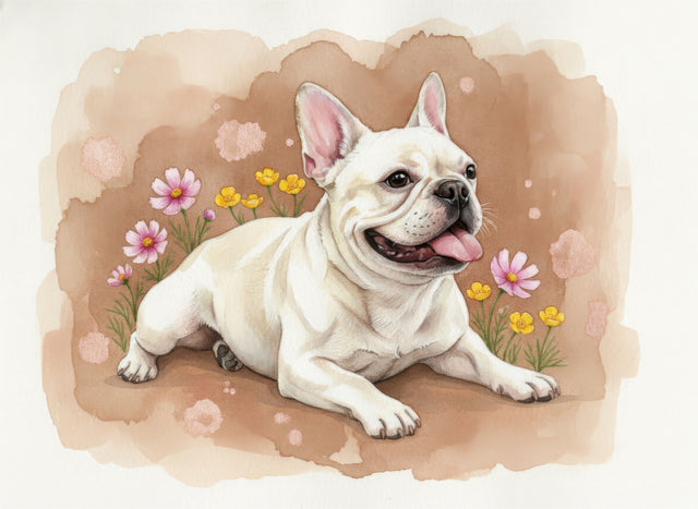 French Bulldog watercolour portrait