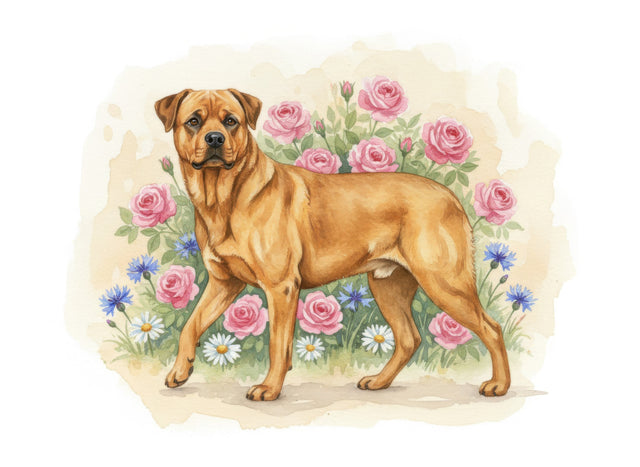 Rottweiler watercolour portrait