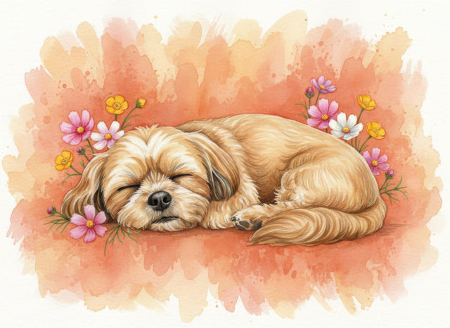 Shih Tzu watercolour portrait
