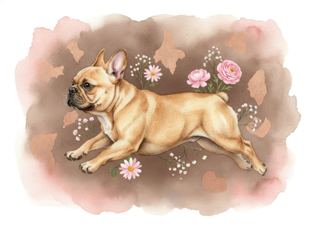 French Bulldog watercolour portrait