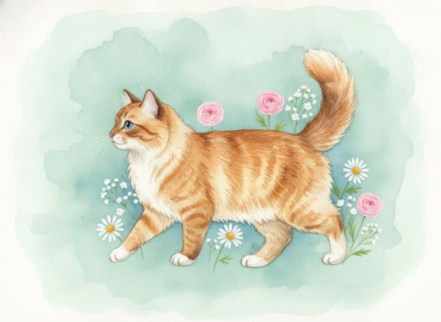 Birman Cat watercolour portrait